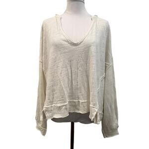 We The Free Oversized Sweater Small Cream Boho Slouchy Coastal Relaxed Cotton